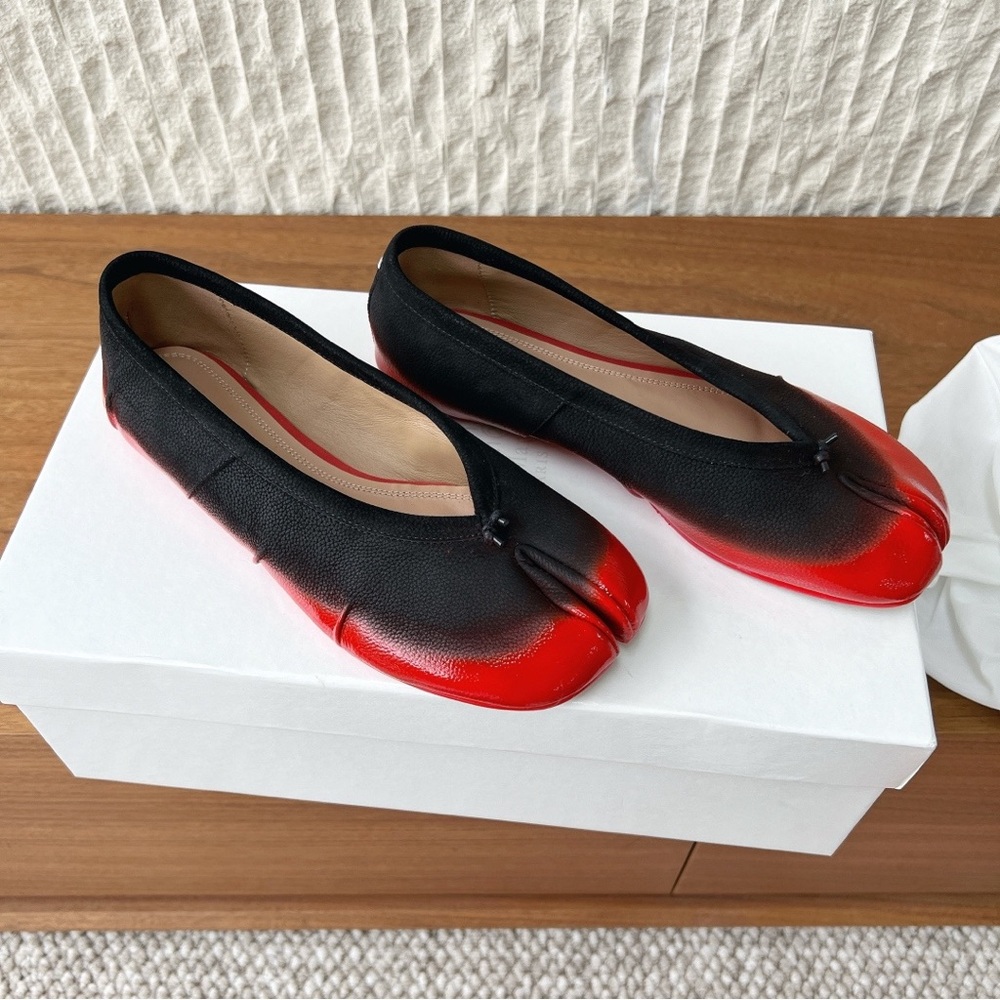 Maison Martin Margiela Black and Red Split-Toe Women’s Ballet Flats